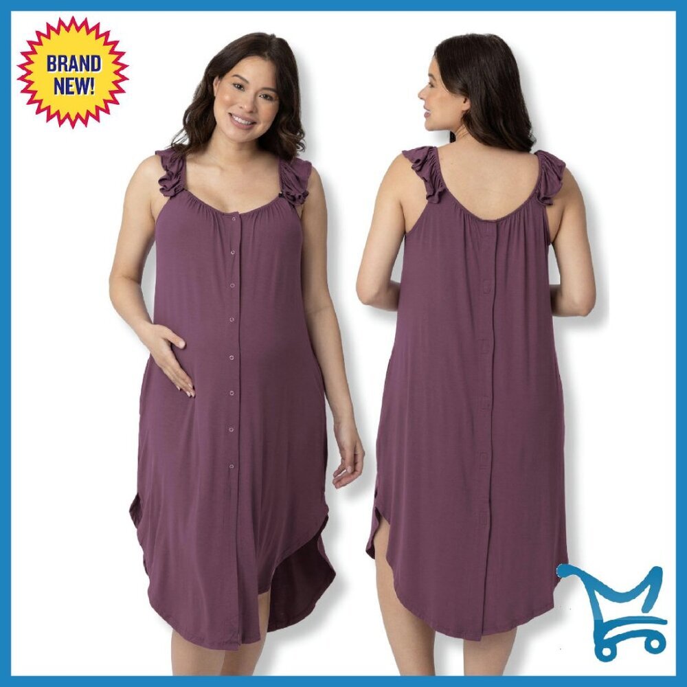 Labor Delivery Nursing Gown Hospital Maternity Nightgown Soft Comfy